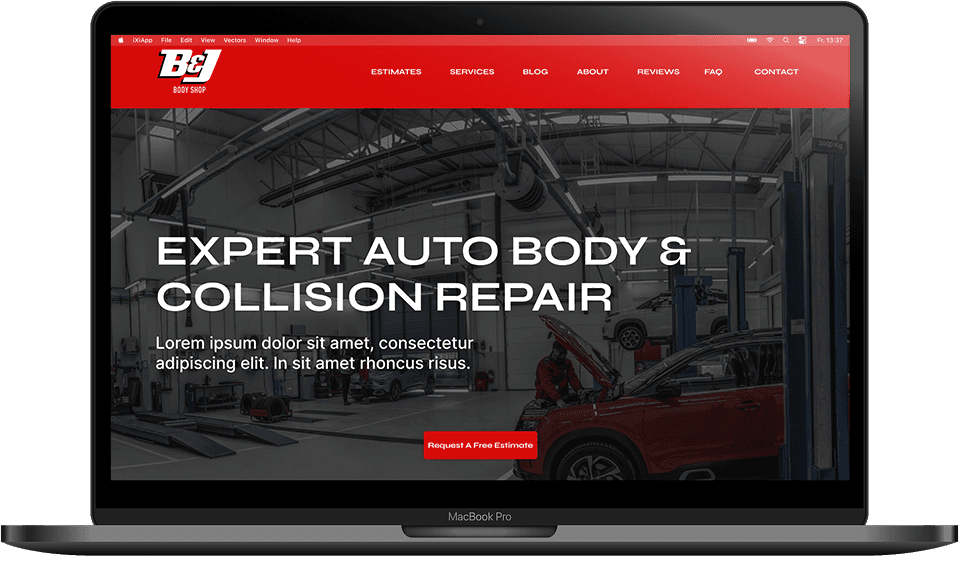 b&j body shop figma mockup